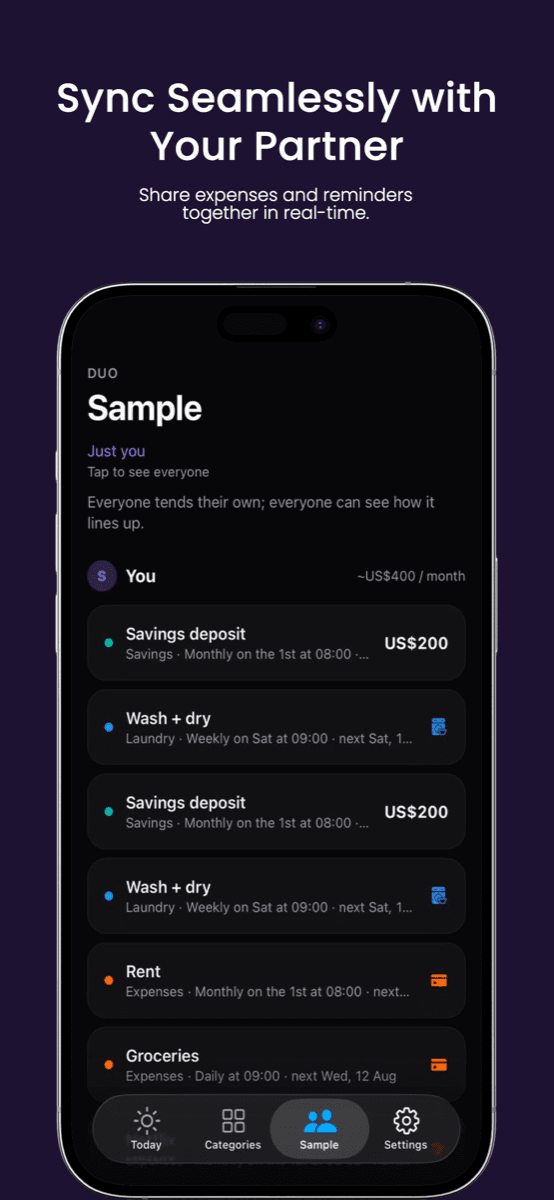 Tendere app feature